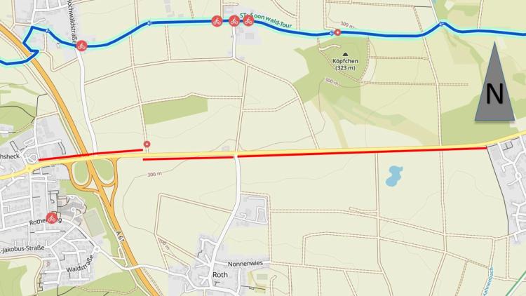 Option eines Radweges südlich der L 214